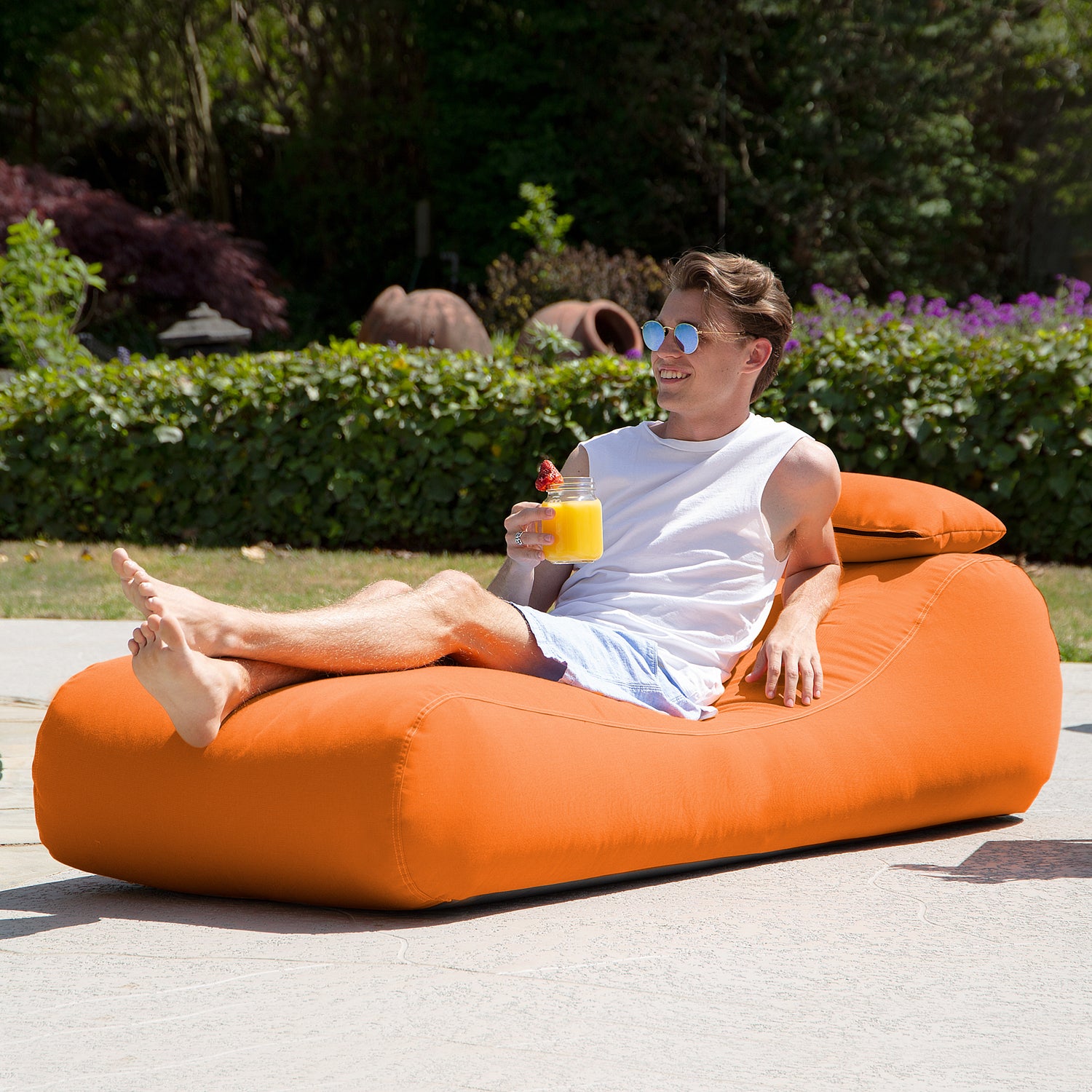 Jaxx Arlo Outdoor Bean Bag Sun Lounger Brookstone