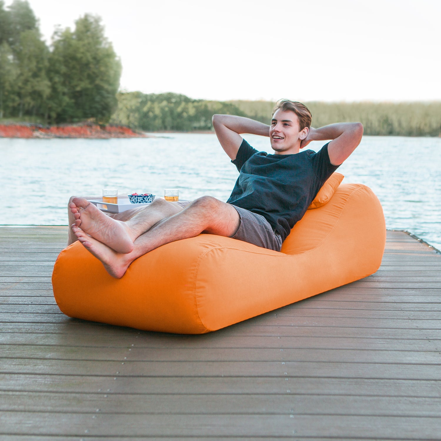 Jaxx Arlo Outdoor Bean Bag Sun Lounger Brookstone