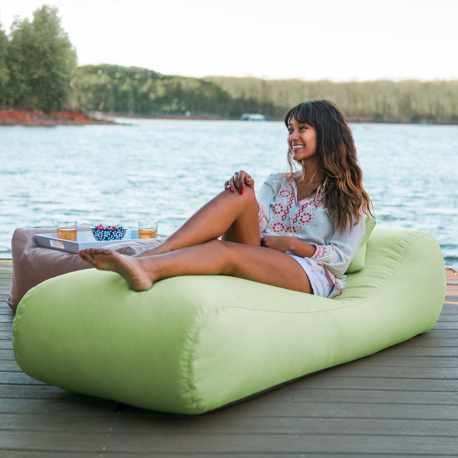 Jaxx Arlo Outdoor Bean Bag Sun Lounger Brookstone