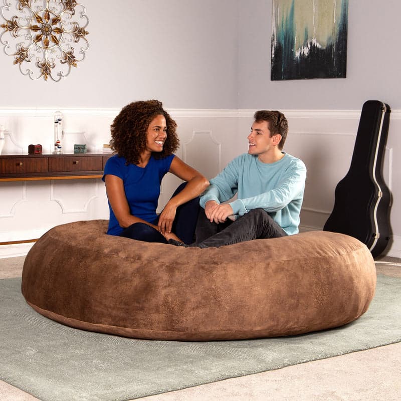 Jaxx 6 Foot Cocoon- Giant Bean Bag for Adults - Padded Microvelvet, Saddle
