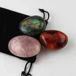 Three Pieces Collection of Polished Palm Crystals