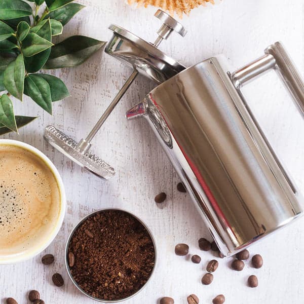 Minimal Double Wall Stainless Steel French Press 720ml in Silver/800Ml Brookstone