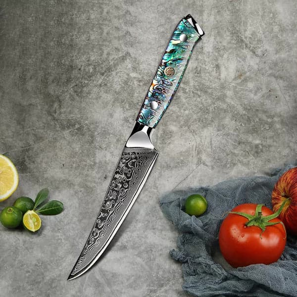 Minimal G10 Damascus Steak Knife Set of 4 - Black