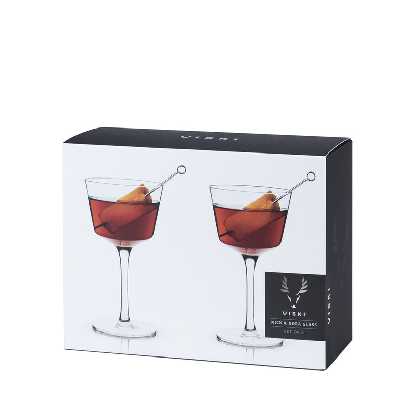 Viski Angled Crystal Coupe Glasses (Set of 4)