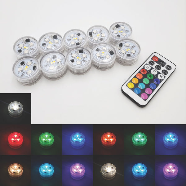 Submersible Battery Operated Multi-Function LED Lights with Remote Con ...