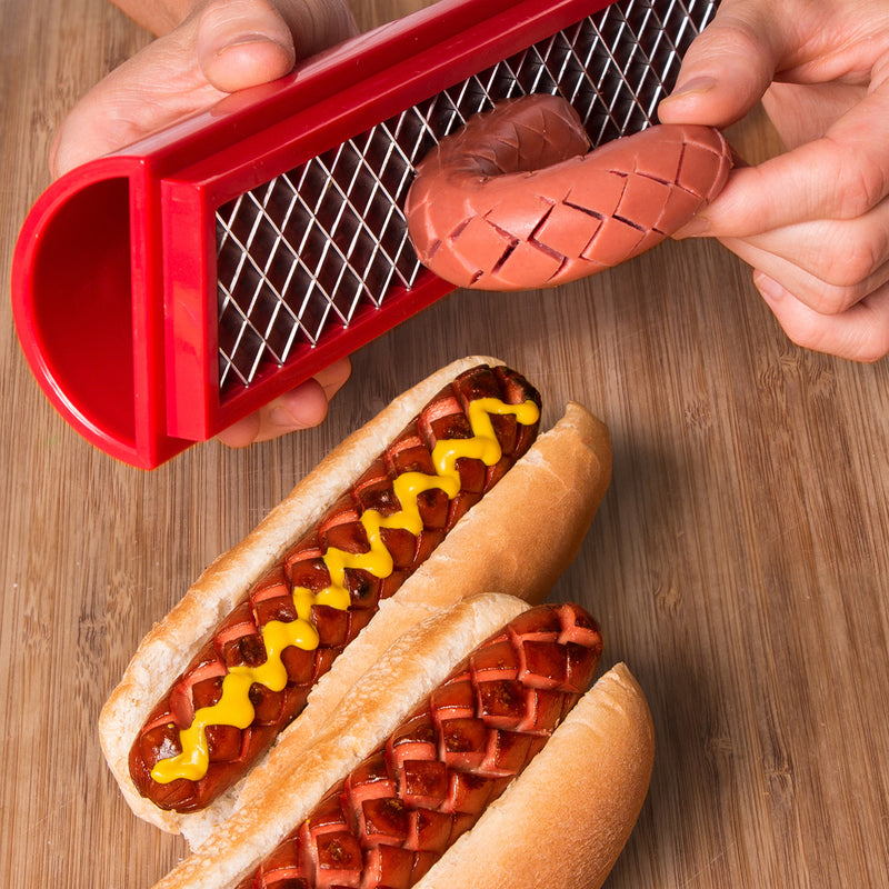 Hot Dog Slicer Hotdogs Cutter Tool Sausage Links BBQ Grill Kitchen Smoker  Slot