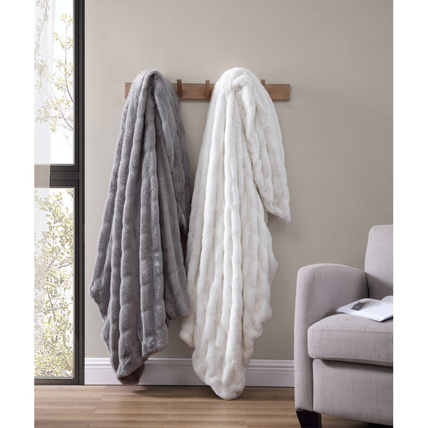 Brookstone heated faux fur throw clearance