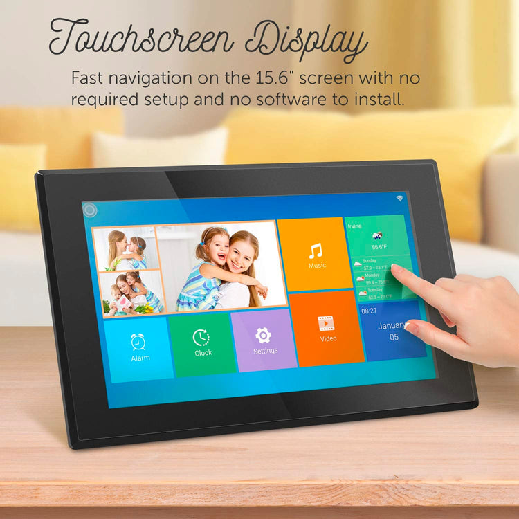 15" WiFi Digital Photo Frame with Touchscreen & 16GB Memory