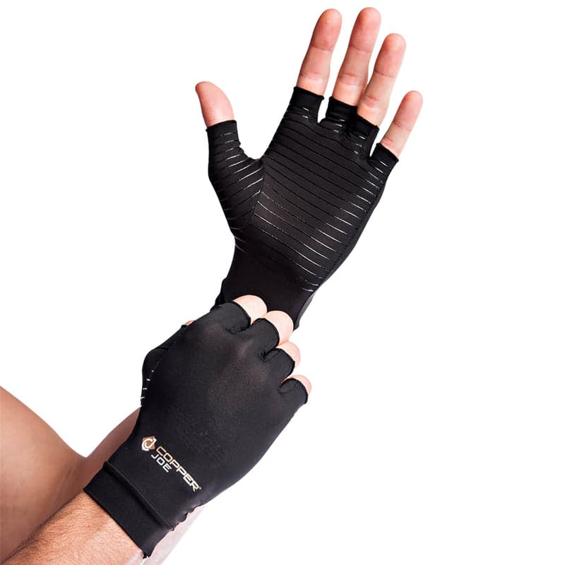 Copper Joe Half Finger Compression Arthritis Gloves
