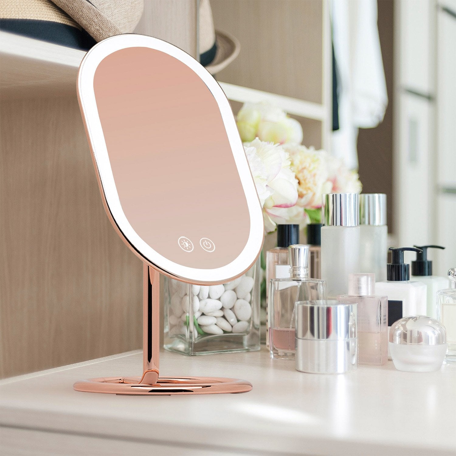 Fancii Vera Rechargeable Vanity Mirror w/ 3 LED Light Settings | Brookstone