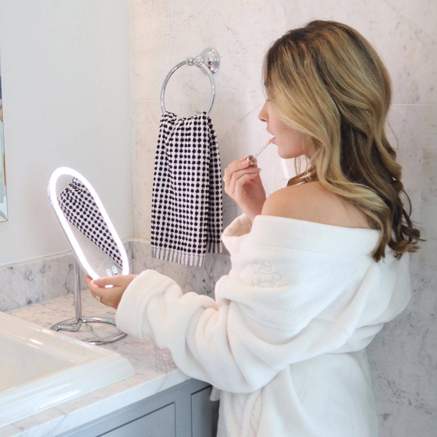 Fancii Vera Rechargeable Vanity Mirror w/ 3 LED Light Settings | Brookstone
