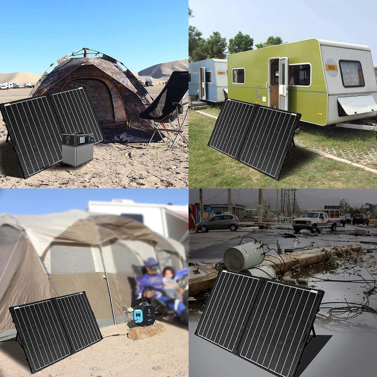 PTK100W Portable Solar Panel kit, Foldable 2X 50w Mono Suitcase, prote |  Brookstone