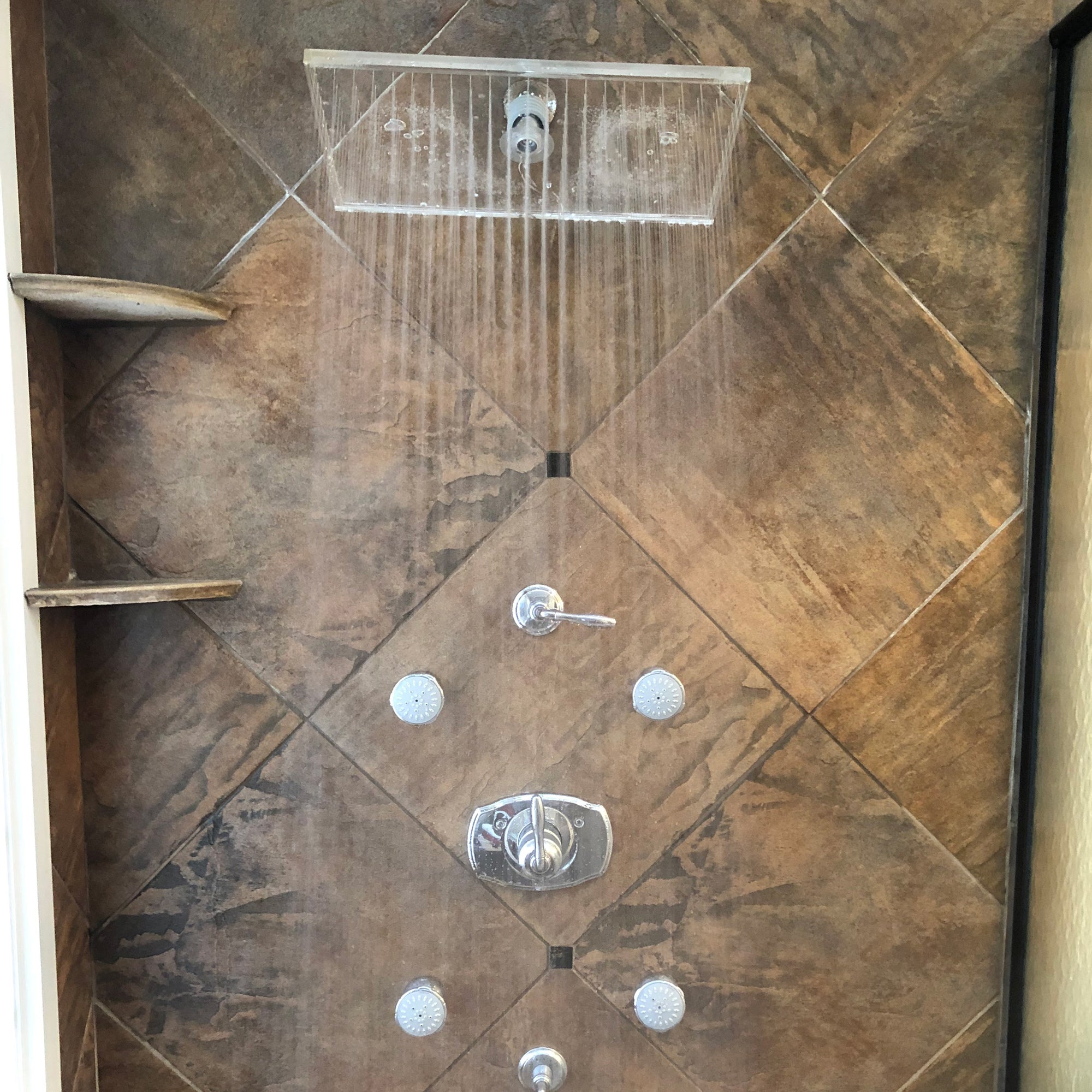 Clear Shower XL Crystal Clear Rainfall Shower Head Brookstone