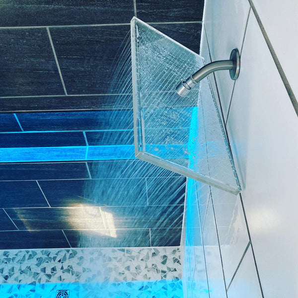 Clear Shower XL Crystal Clear Rainfall Shower Head Brookstone