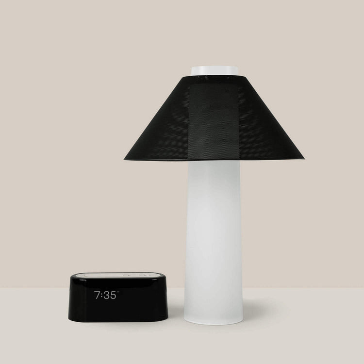 Black Lamp & White Clock