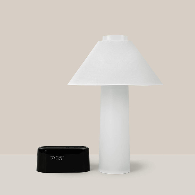 White Lamp & Black Clock