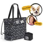 Black w/ White Paw Print