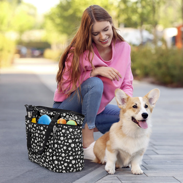Black w/ White Paw Print