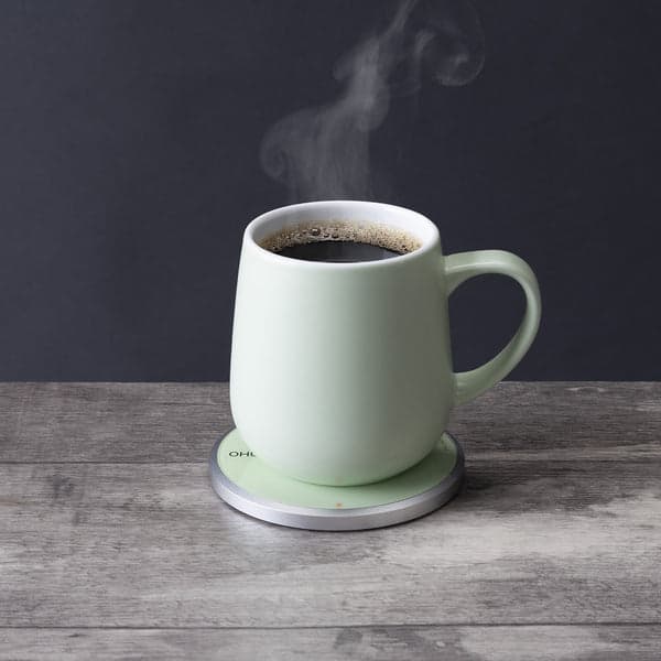 Ui Mug & Heater / Wireless Charger Set - Black Walnut by OHOM - Fy