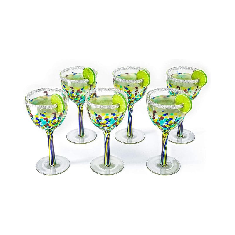 Stained Glass Champagne Flutes Set of 6 Hand Painted - Wine Savant