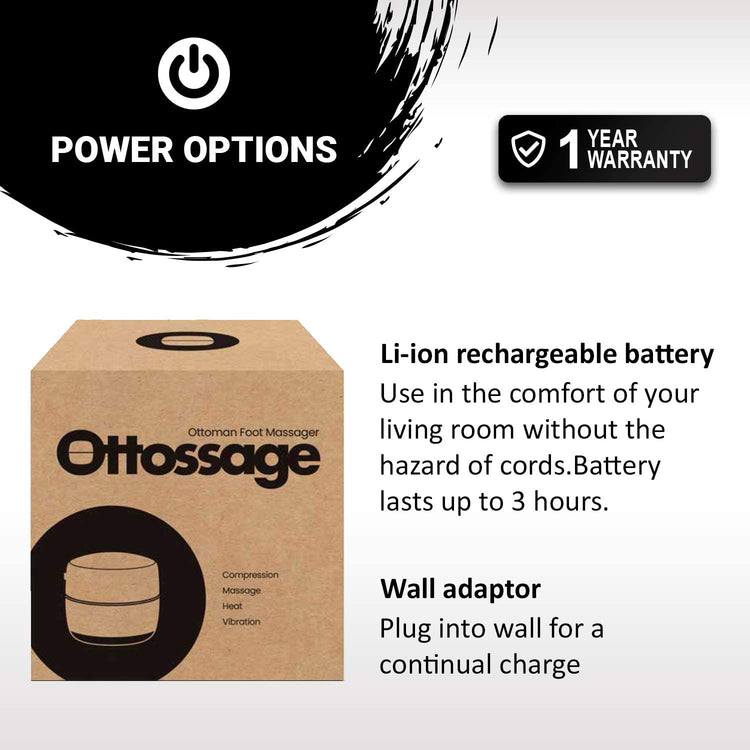 Ottoman Foot Massager by Ottossage, Massaging Ottoman with Removable Lid