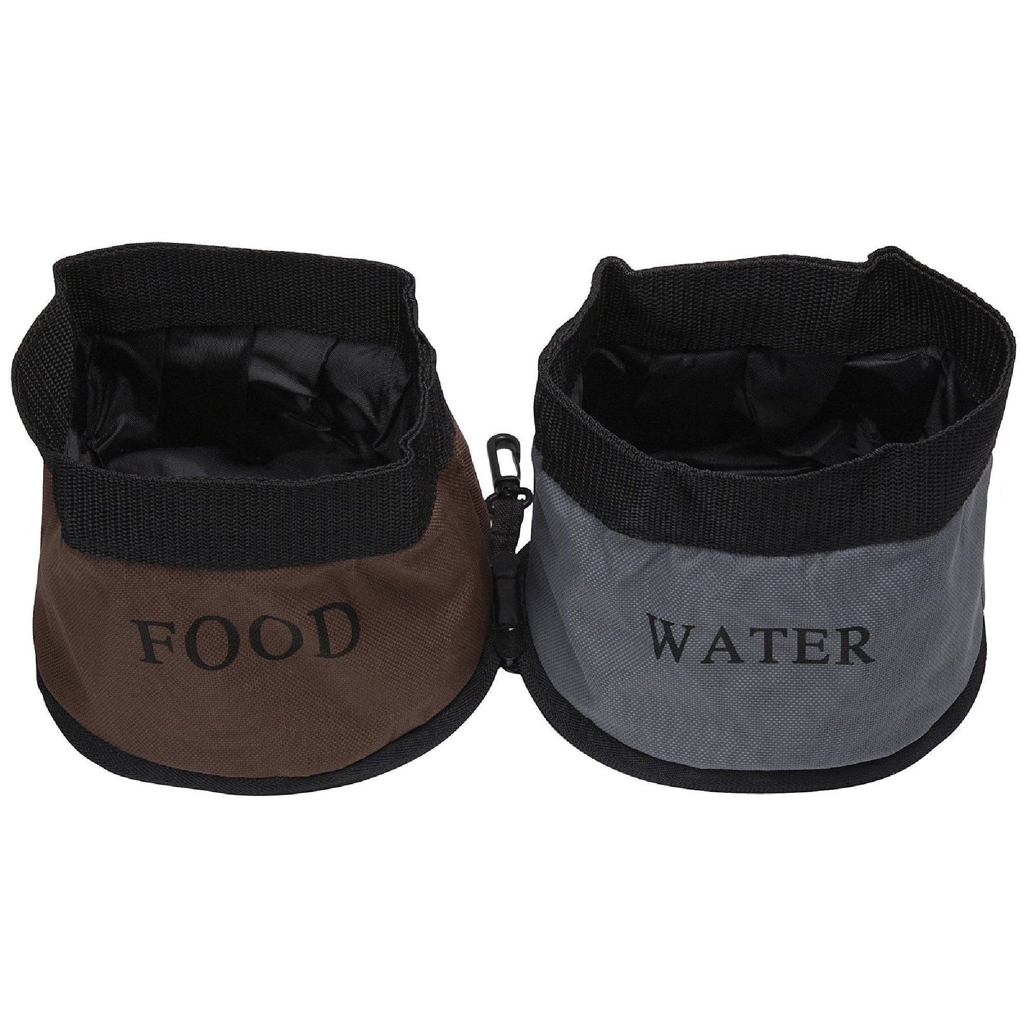 Double Food and Water Travel Pet Bowl Brookstone