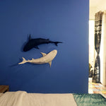 Dark Blue and White
