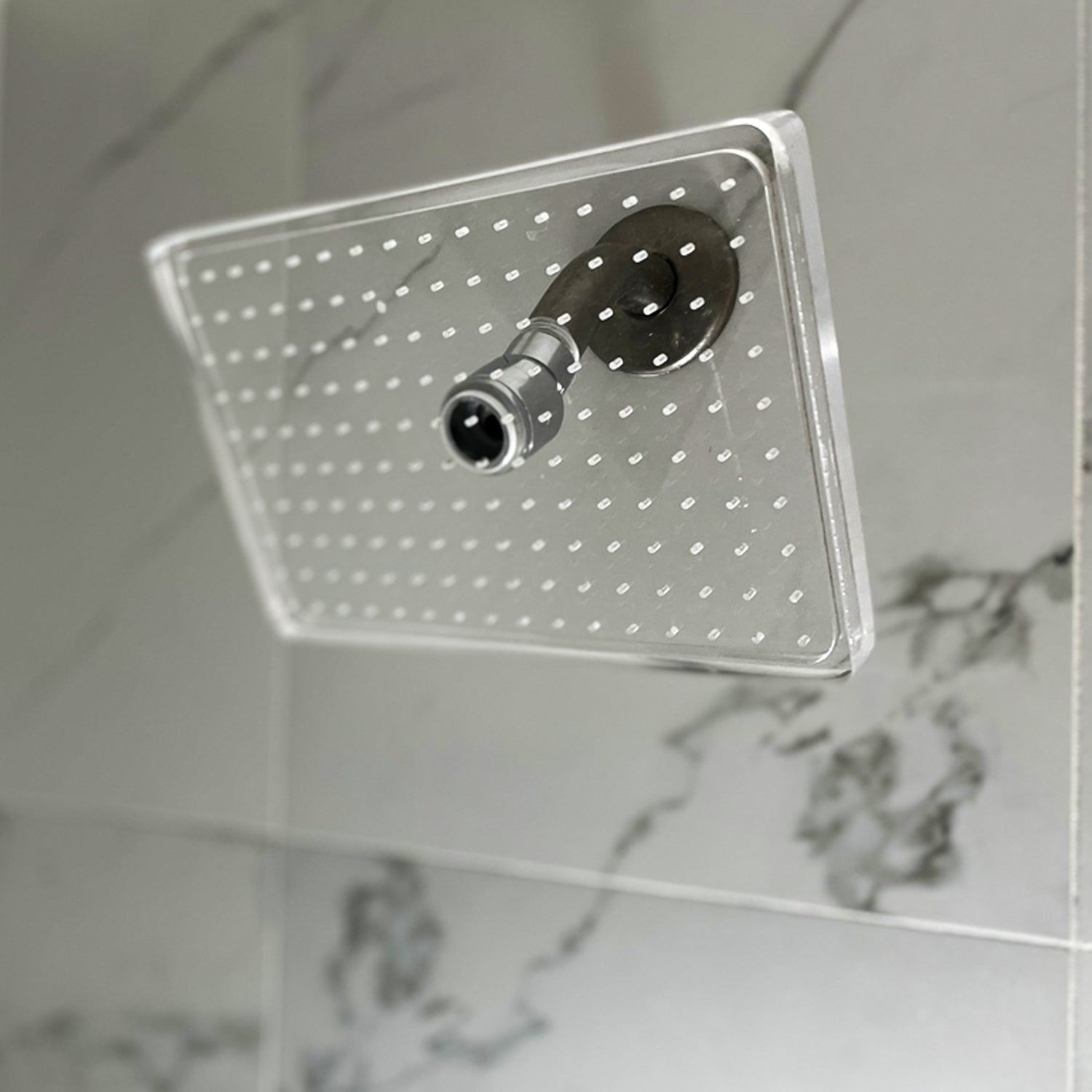 Clear Shower XL Crystal Clear Rainfall Shower Head Brookstone