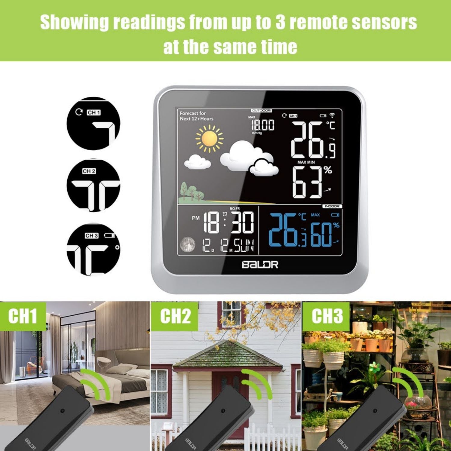 BALDR Digital Wireless Weather Station Brookstone