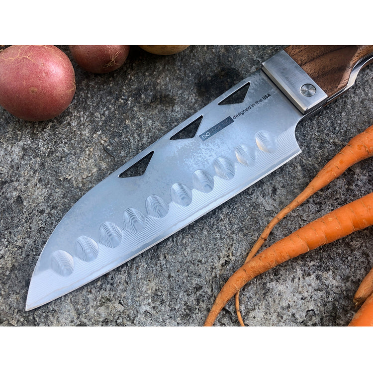 Folding Elite Santoku Knife with Leather Case Brookstone