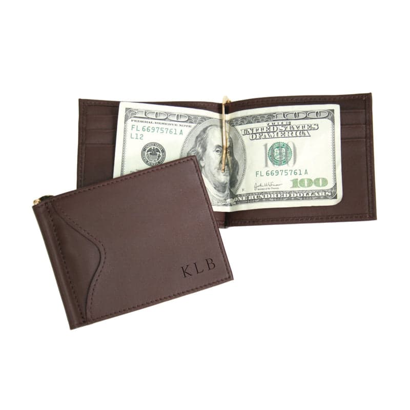Personalized Men's Money Clip Wallet in Tan Brookstone
