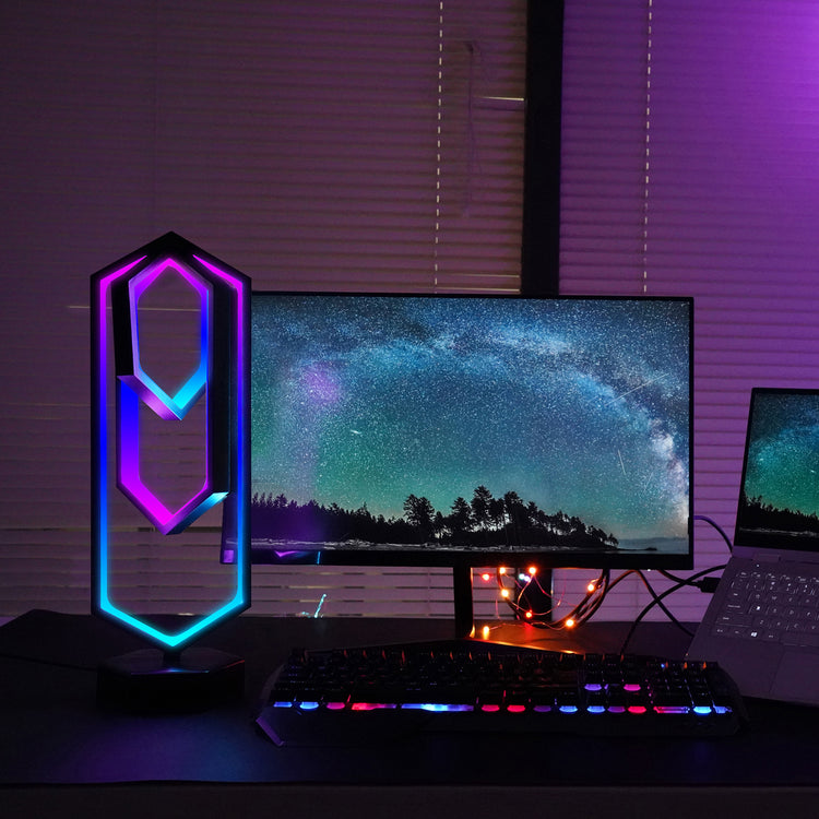 Polygon RGB Music Rhythm Atmosphere LED Lamp Brookstone