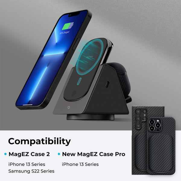 PITAKA Multi-Device Wireless Charging Station with MagSafe Power