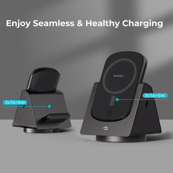 PITAKA Multi-Device Wireless Charging Station with MagSafe Power